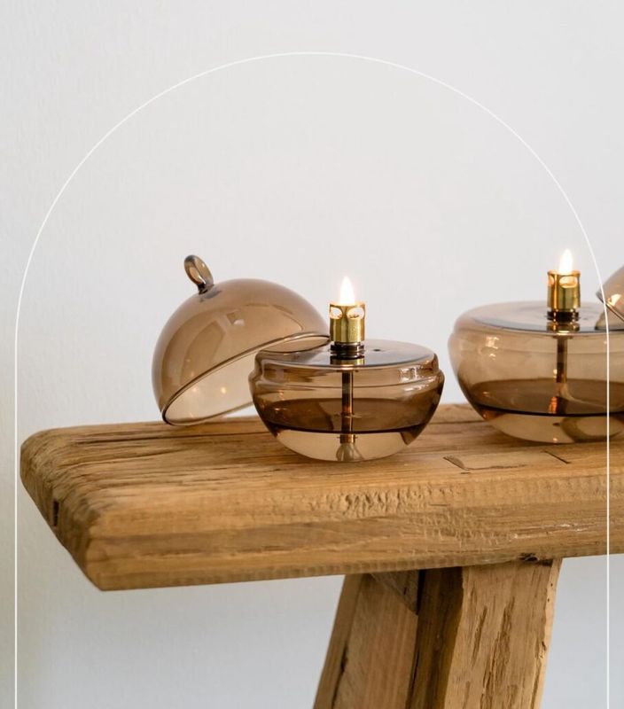 Peri Living OLJELAMPE Rund m/lokk Champagne Small
