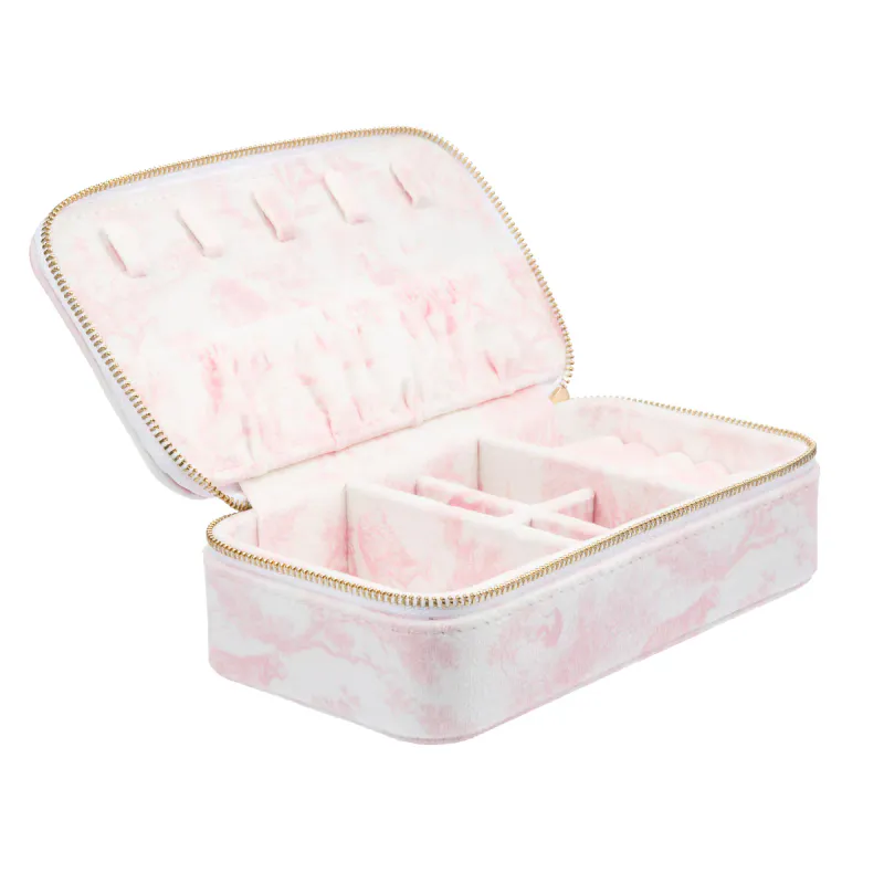 Dark VELVET JEWELLERY BOX COTTON CANDY SAVANNAH PATTERN
