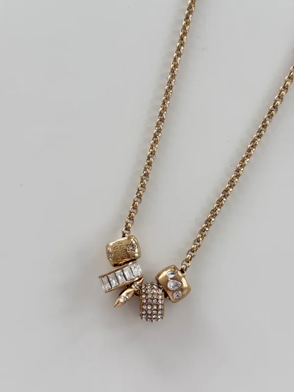 Dark MULTISHAPED CRYSTAL SMALL BEAD CHARM