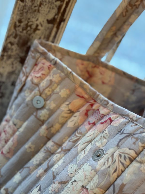 byTiMo TOTE BAG Lin Dusty Flower 42x40cm