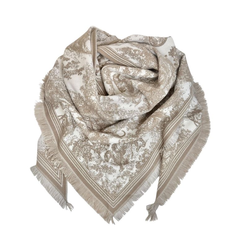 NOMA Charlene Trekantskjerf m/frynser Beige