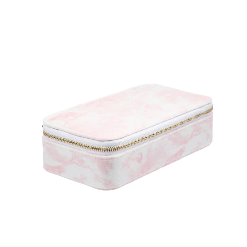 Dark VELVET JEWELLERY BOX COTTON CANDY SAVANNAH PATTERN