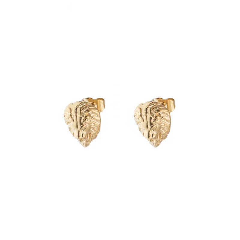 Dark LION STUD EARRINGS GOLD