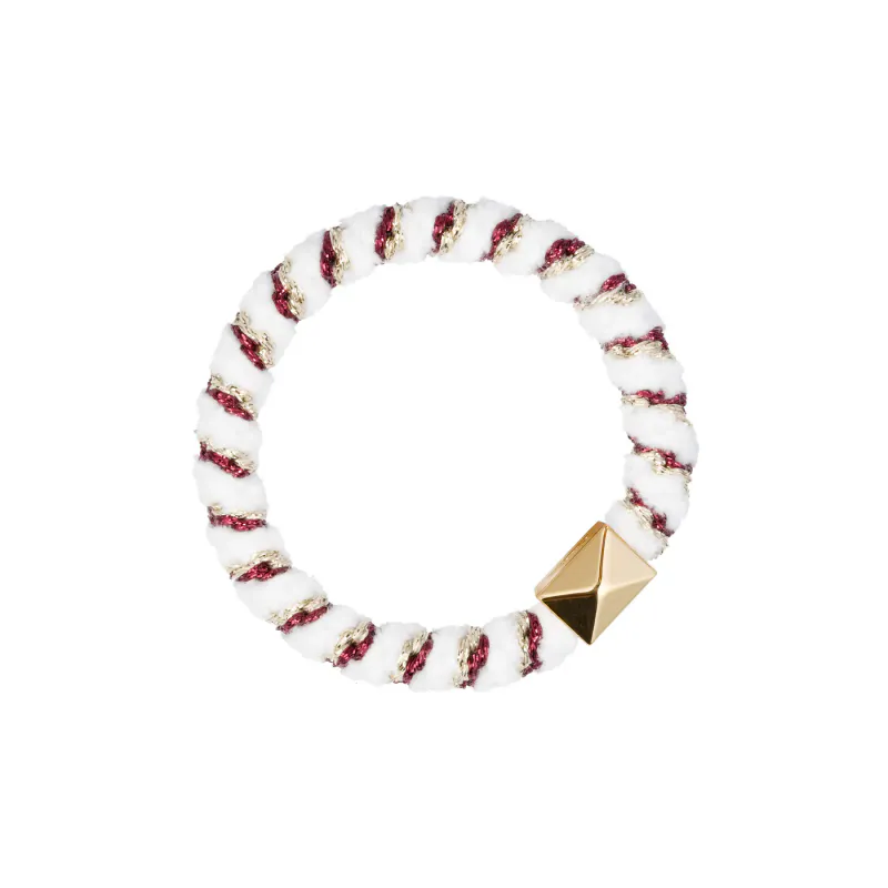 Dark FLUFFY FAT HAIR TIE CANDY CANE MIX
